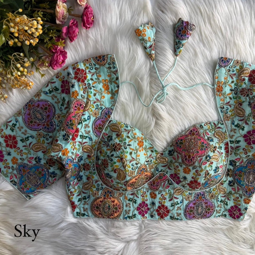 Floral brocade Saree blouse